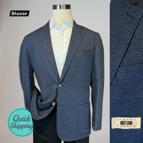 Joseph Abboud 44R XXL Blue Cotton Casual Blazer Sport Jacket Unlined Weekender
